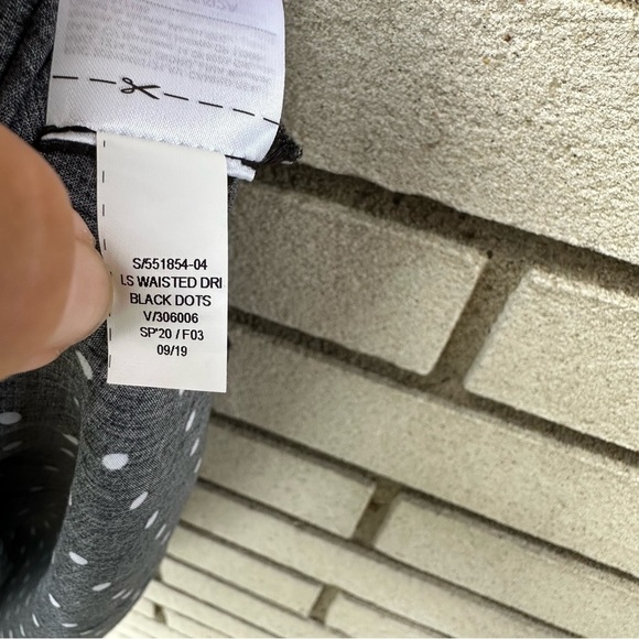 Old Navy Black Polka Dot Waist-Defined Wrap Dress Size M V-Neck Long Sleeve - Picture 10 of 10